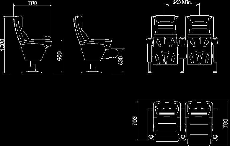 Чертеж кресла автокад