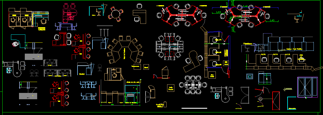 Чертежи офисная мебель dwg