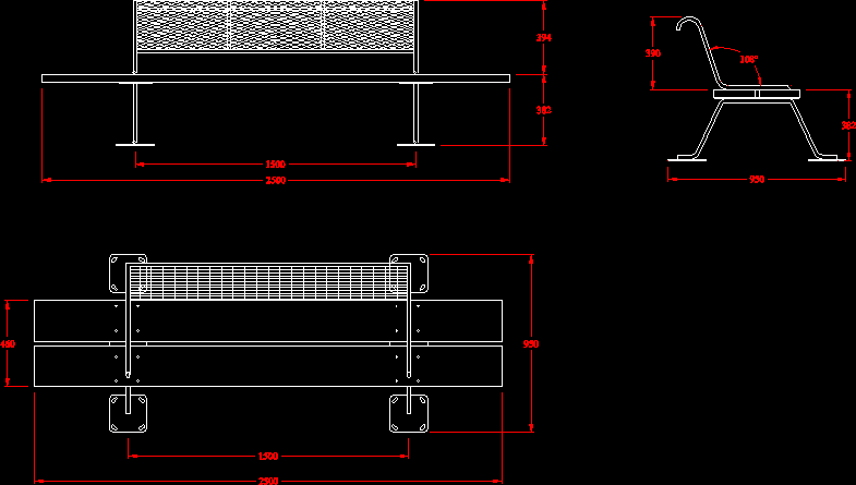 Скамейка чертеж dwg