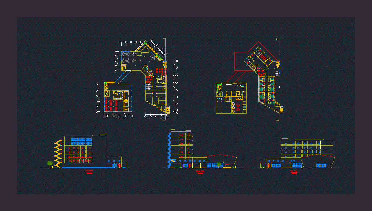 План гостиницы dwg