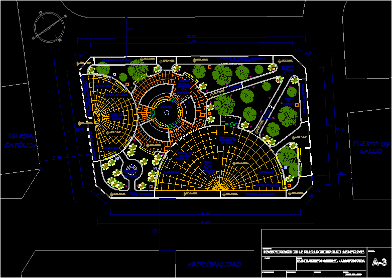 Чертеж сквера автокад