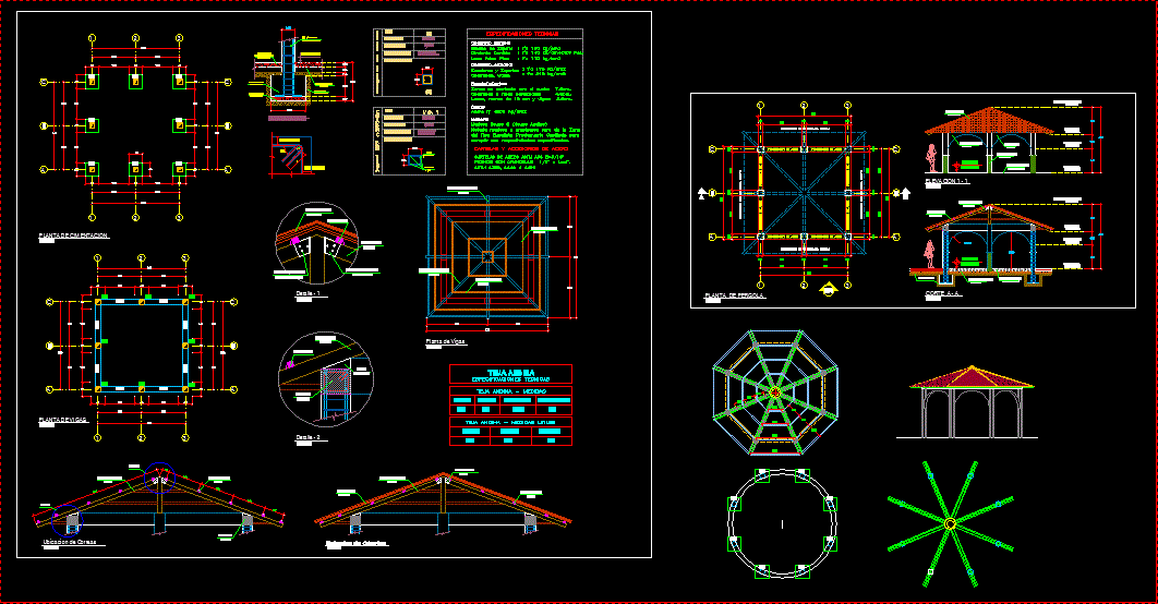 Проект беседки в dwg