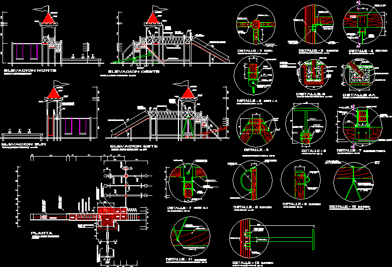 Чертеж детской площадки автокад